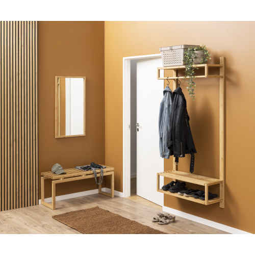 Hjem Design Bali Clothes Rack with Hang Bar 3 Shelves Natural Storage Organisation Urban Sales